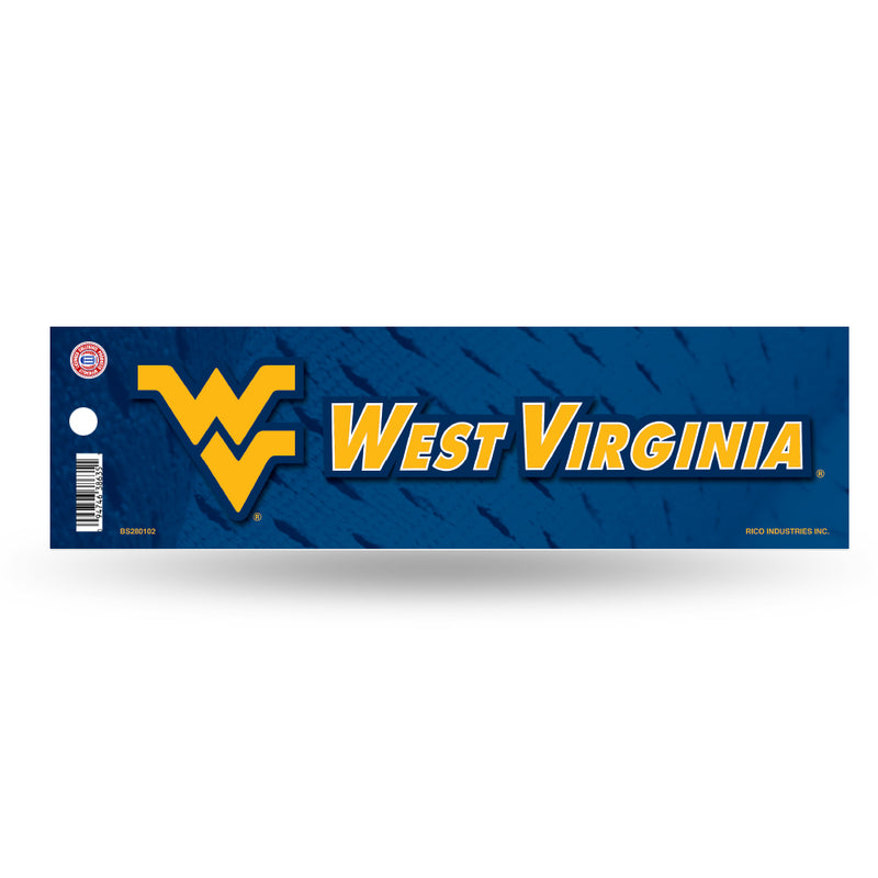NCAA West Virginia Mountaineers 3" x 12" Car/Truck/Jeep Bumper Sticker By Rico Industries