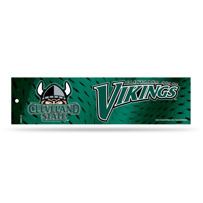 NCAA Cleveland State Vikings 3" x 12" Car/Truck/Jeep Bumper Sticker By Rico Industries