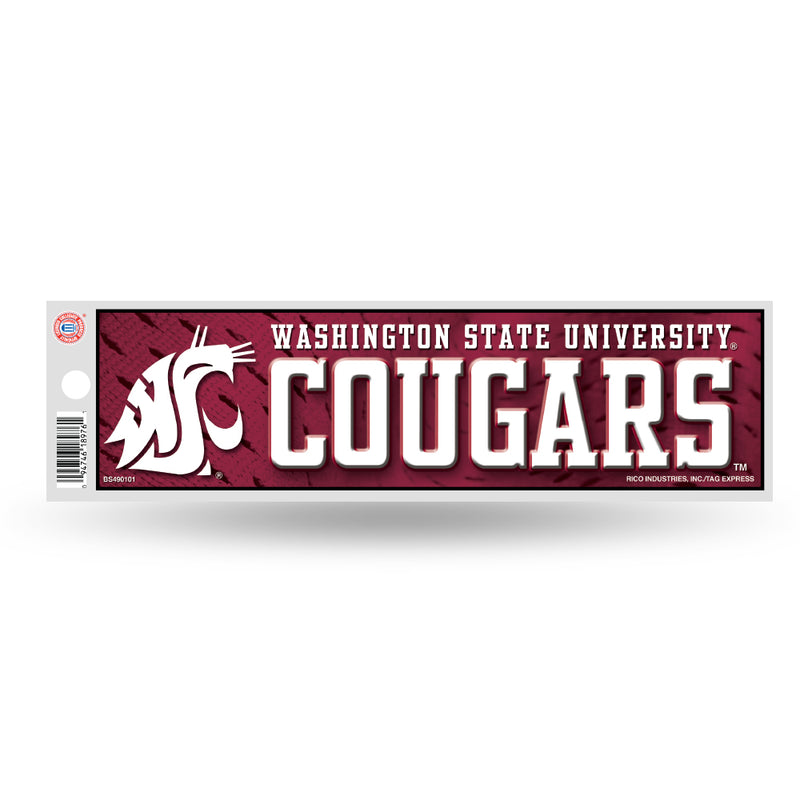 NCAA Washington State Cougars 3" x 12" Car/Truck/Jeep Bumper Sticker By Rico Industries