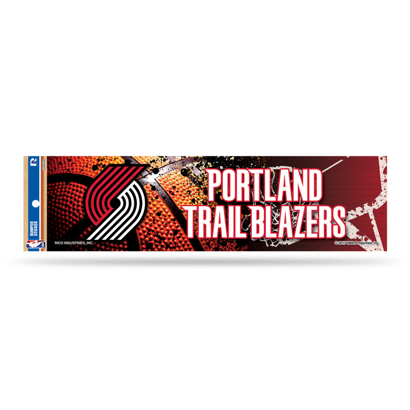 NBA Portland Trail Blazers 3" x 12" Car/Truck/Jeep Bumper Sticker By Rico Industries