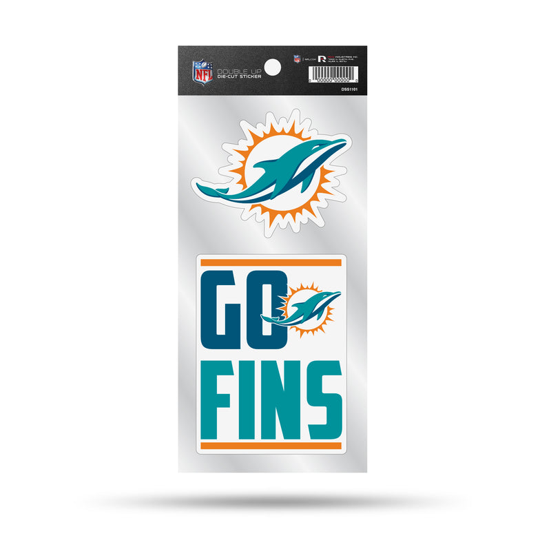 Dolphins Double Up Die Cut Sticker
