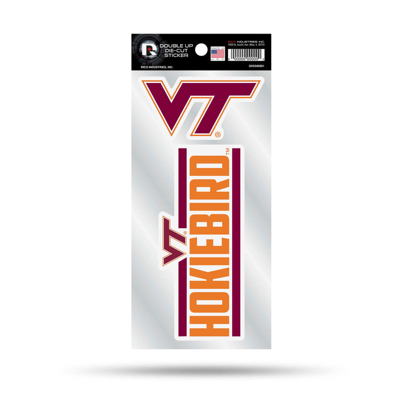 Virginia Tech Double Up Die Cut Sticker