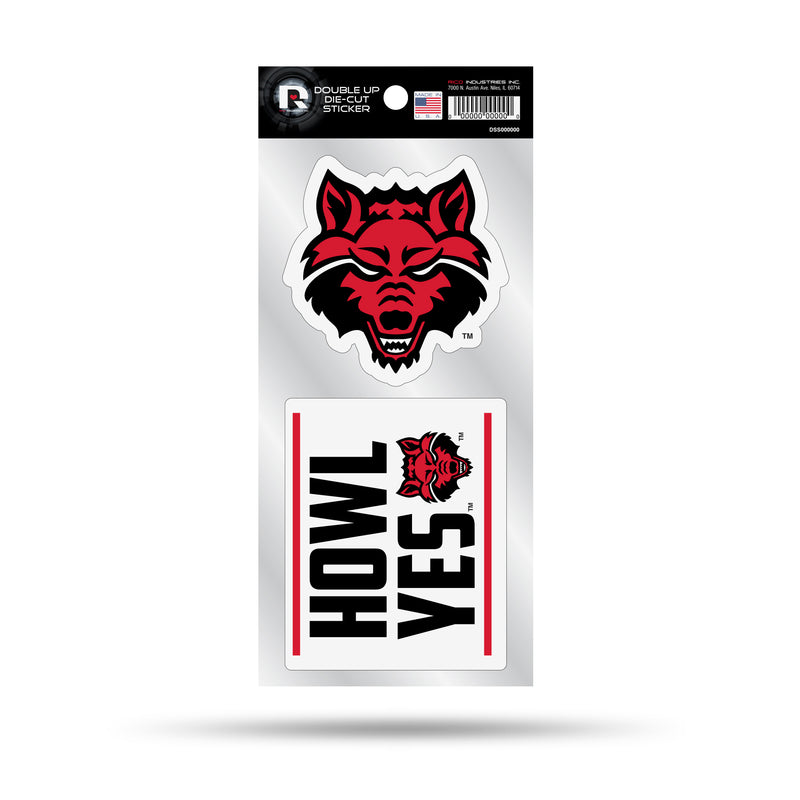 Arkansas State Double Up Die Cut Sticker