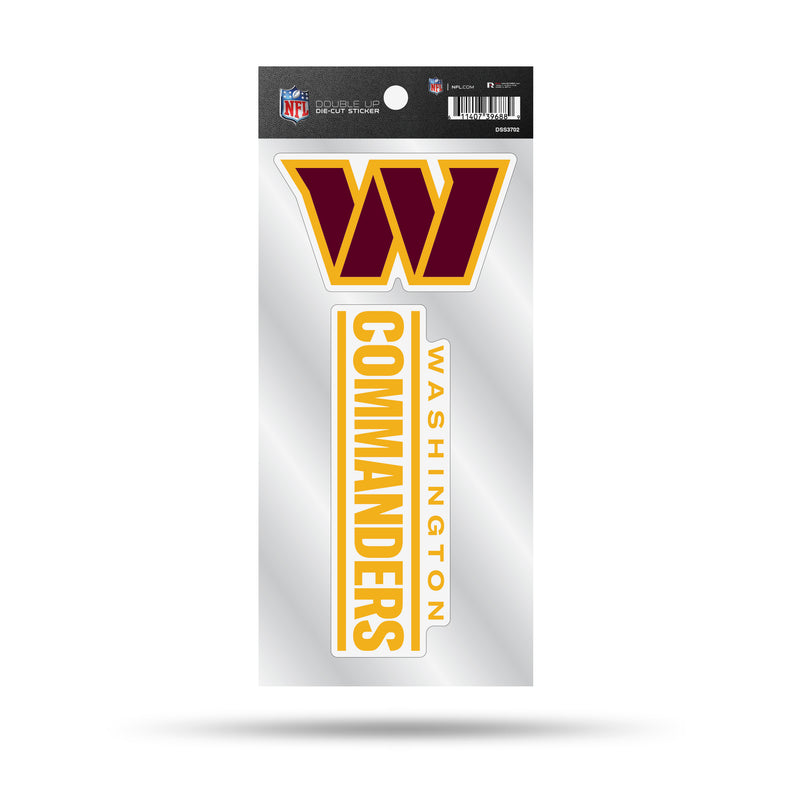 Washington Commanders Double Up Die Cut Sticker