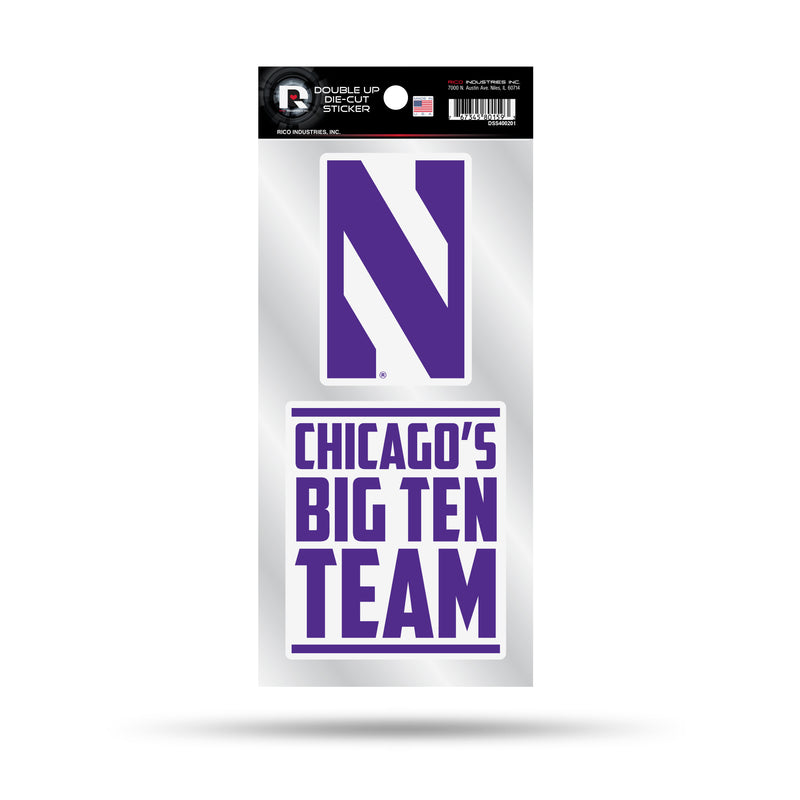 Northwestern University Double Up Die Cut Sticker