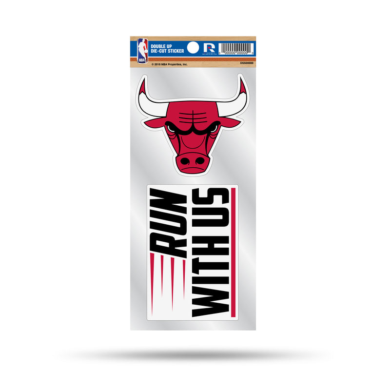 Bulls Double Up Die Cut Sticker