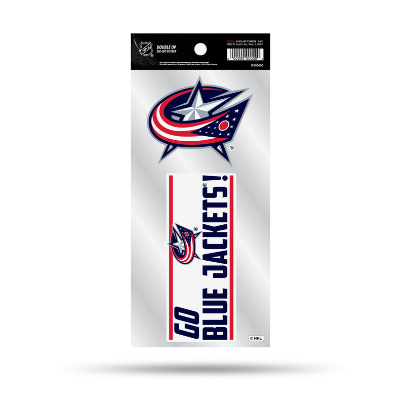 Blue Jackets Double Up Die Cut Sticker