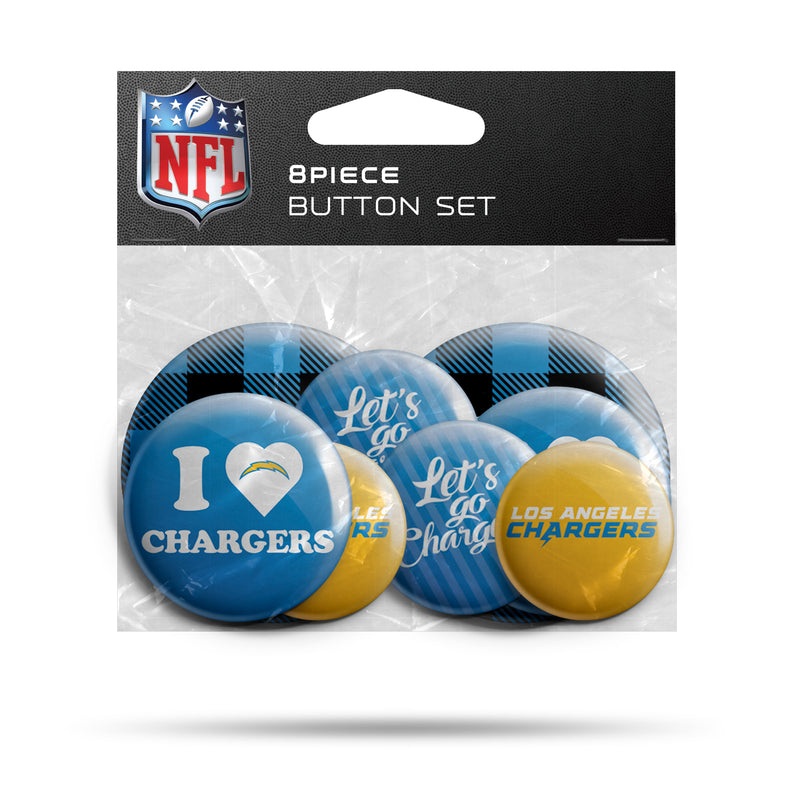 LA Chargers 8-Pc Team Button Set