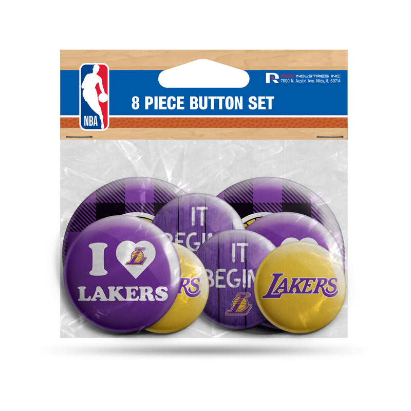 Lakers 8 Pack Team Button Set