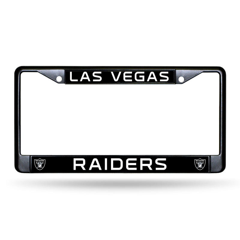 NFL Las Vegas Raiders 12" x 6" Black Metal Car/Truck Frame Automobile Accessory By Rico Industries