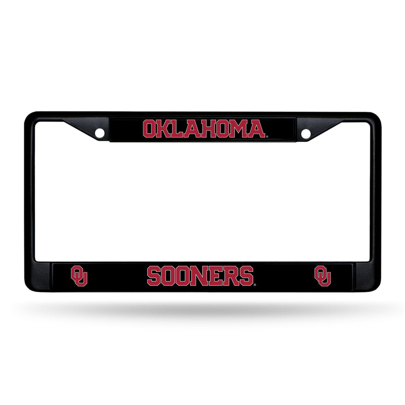 NCAA Oklahoma Sooners 12" x 6" Black Metal Car/Truck Frame Automobile Accessory By Rico Industries