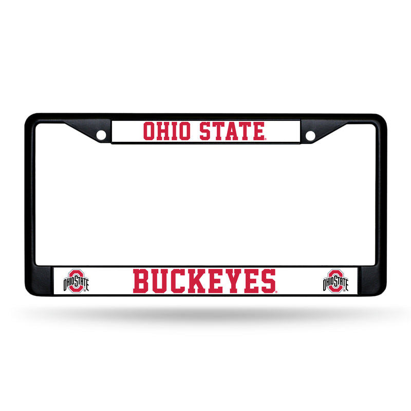 NCAA Ohio State Buckeyes 12" x 6" Black Metal Car/Truck Frame Automobile Accessory By Rico Industries