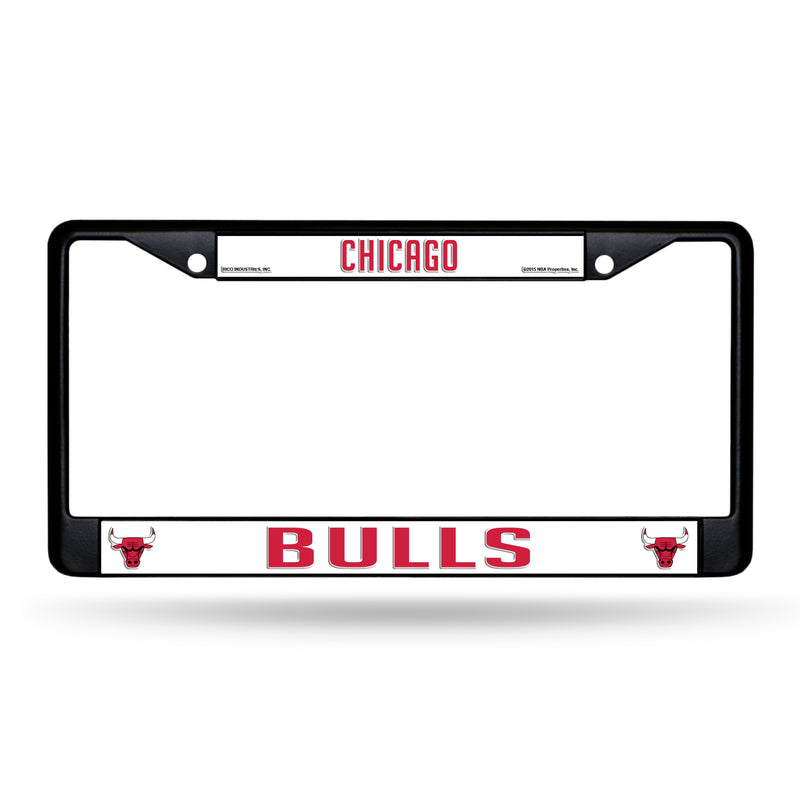 NBA Chicago Bulls 12" x 6" Black Metal Car/Truck Frame Automobile Accessory By Rico Industries