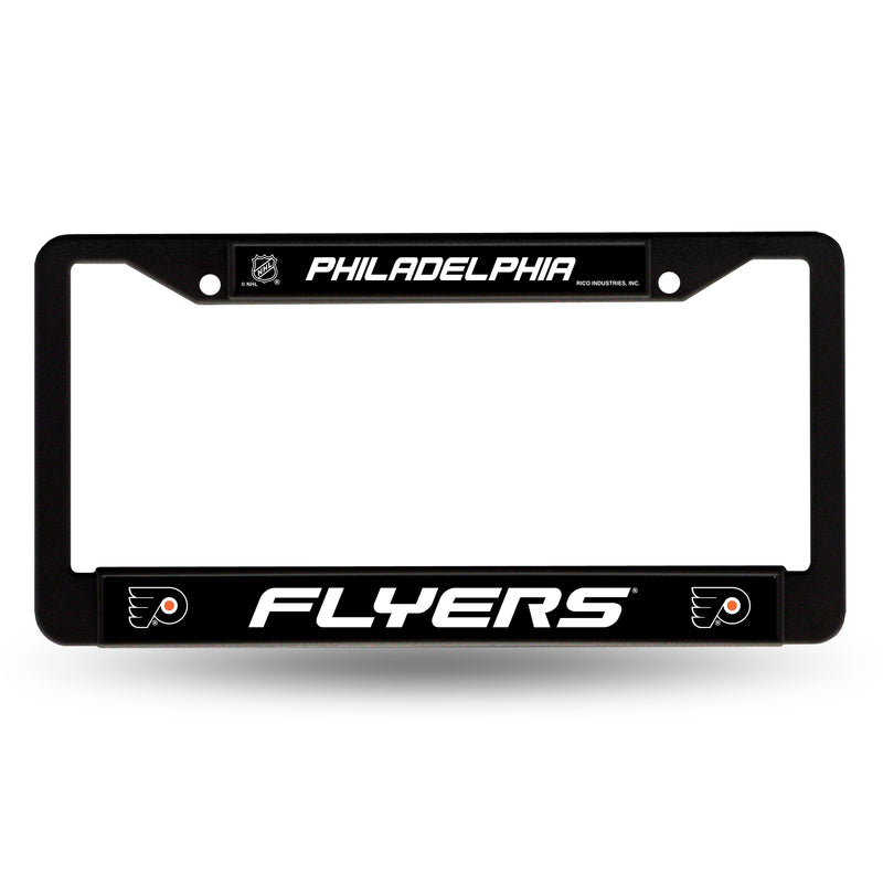 NHL Philadelphia Flyers 12" x 6" Black Metal Car/Truck Frame Automobile Accessory By Rico Industries