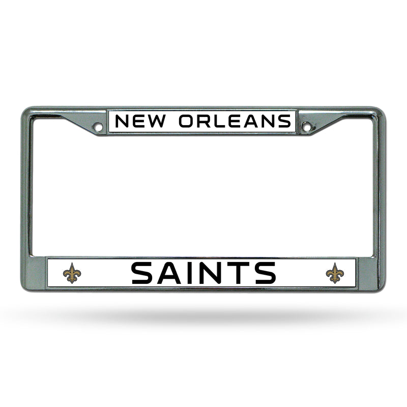 NFL New Orleans Saints 12" x 6" Silver Chrome Car/Truck/SUV Auto Accessory By Rico Industries