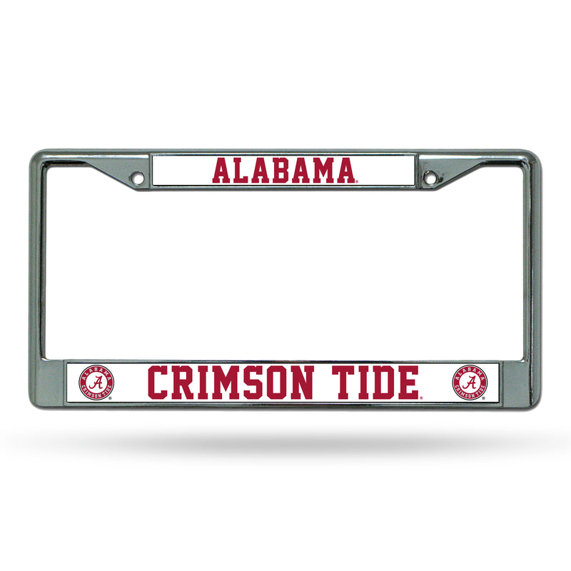 NCAA Alabama Crimson Tide 12" x 6" Silver Chrome Car/Truck/SUV Auto Accessory By Rico Industries