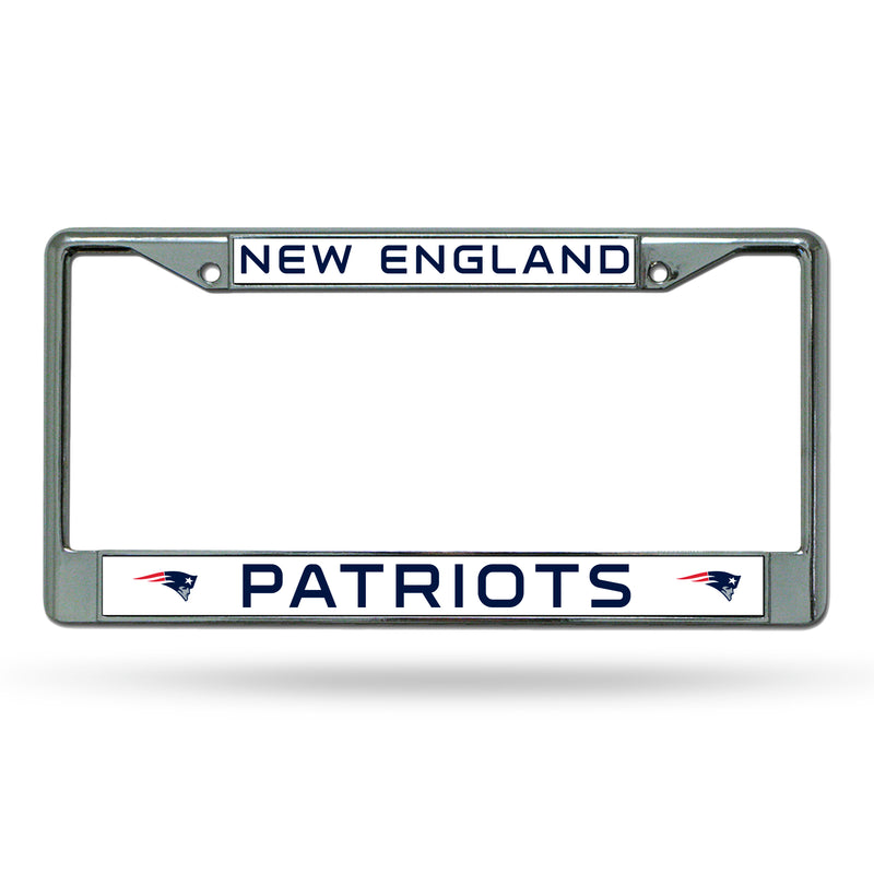 NFL New England Patriots 12" x 6" Silver Chrome Car/Truck/SUV Auto Accessory By Rico Industries