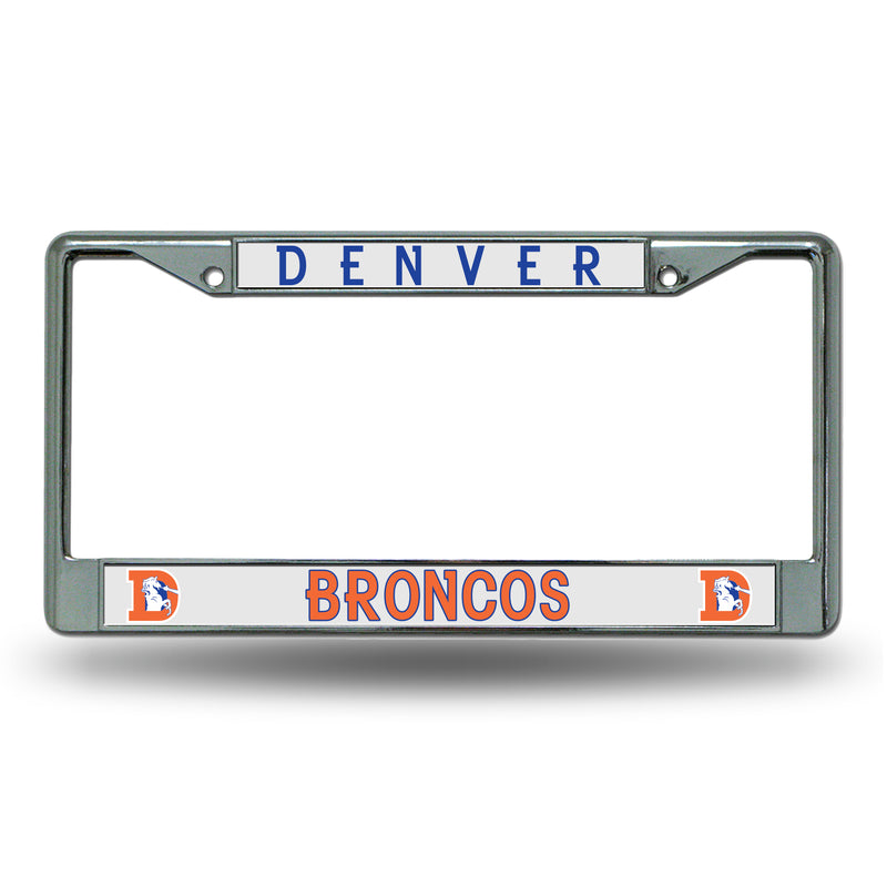 Denver Broncos Retro D Logo Chrome Frame