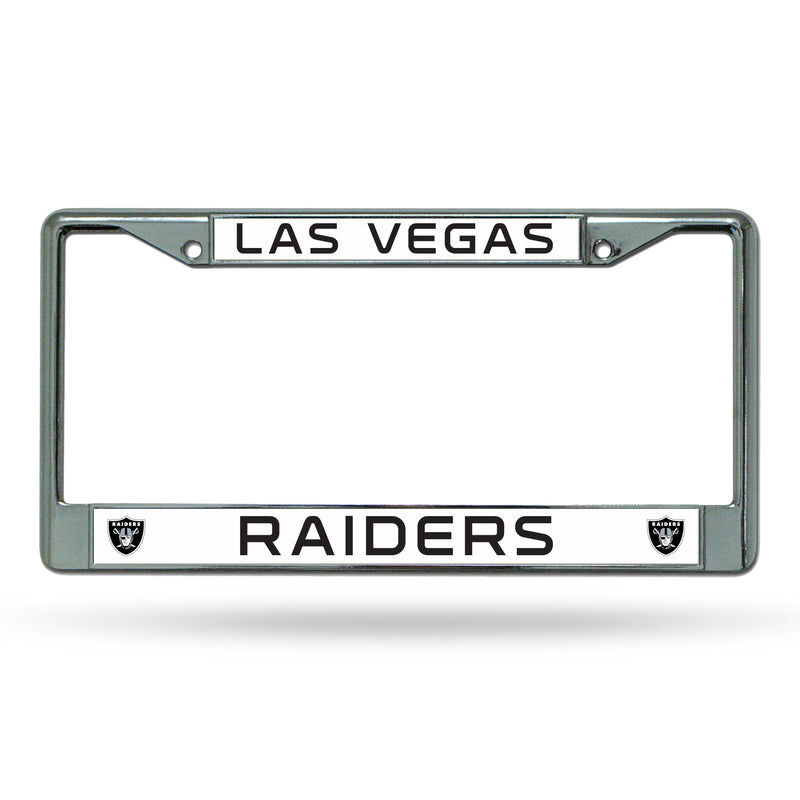 NFL Las Vegas Raiders 12" x 6" Silver Chrome Car/Truck/SUV Auto Accessory By Rico Industries