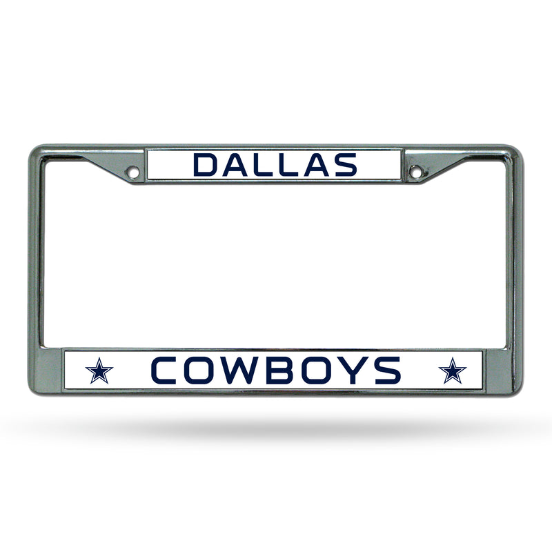 NFL Dallas Cowboys 12" x 6" Silver Chrome Car/Truck/SUV Auto Accessory By Rico Industries