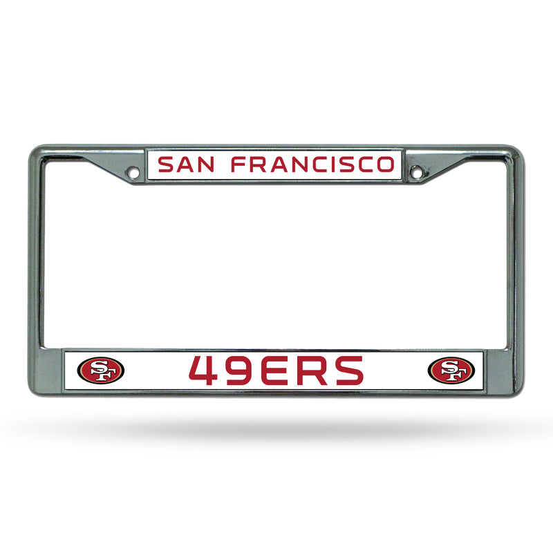 NFL San Francisco 49ers 12" x 6" Silver Chrome Car/Truck/SUV Auto Accessory By Rico Industries