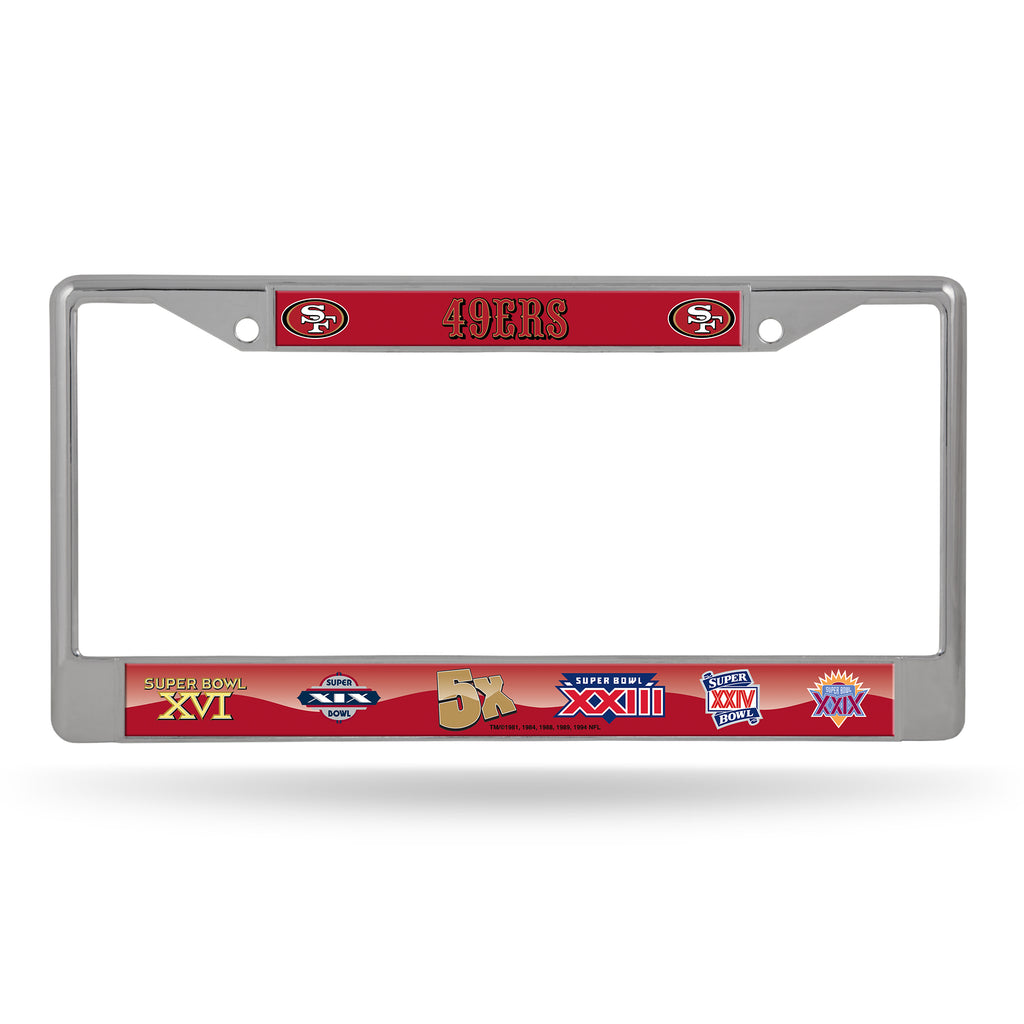 Rico AFC19SB5T 49Ers 5 Time Super Bowl Champs All Over Chrome Frame