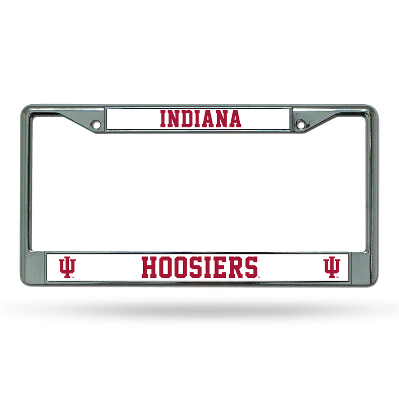 NCAA Indiana Hoosiers 12" x 6" Silver Chrome Car/Truck/SUV Auto Accessory By Rico Industries