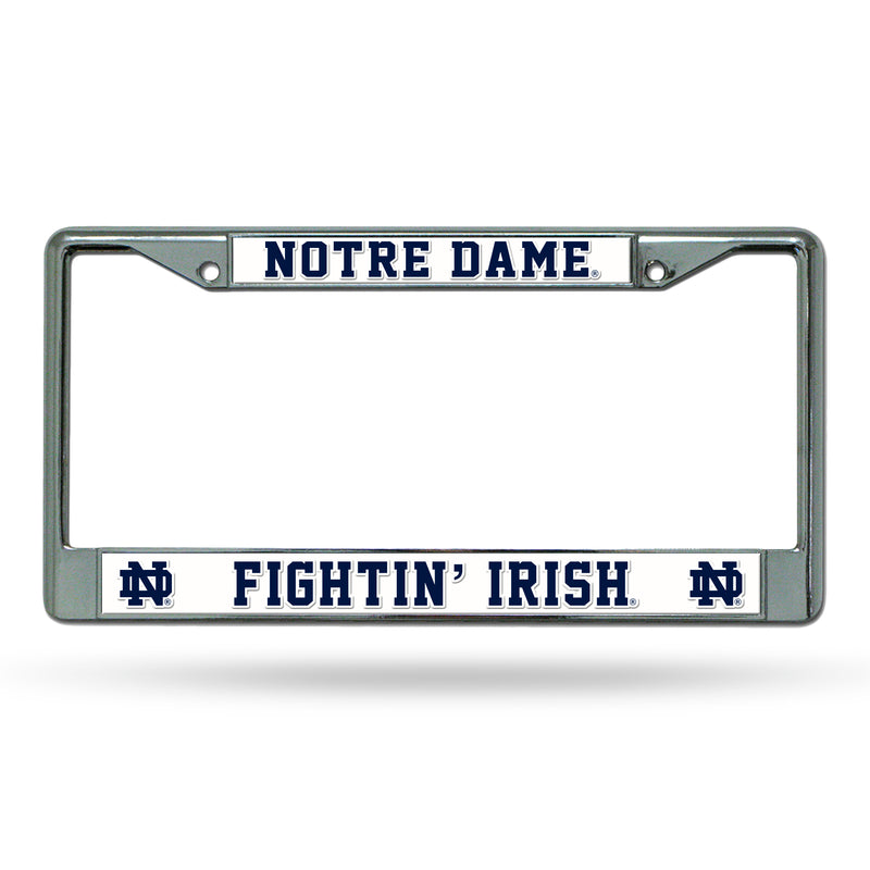 NCAA Notre Dame Fighting Irish 12" x 6" Silver Chrome Car/Truck/SUV Auto Accessory By Rico Industries