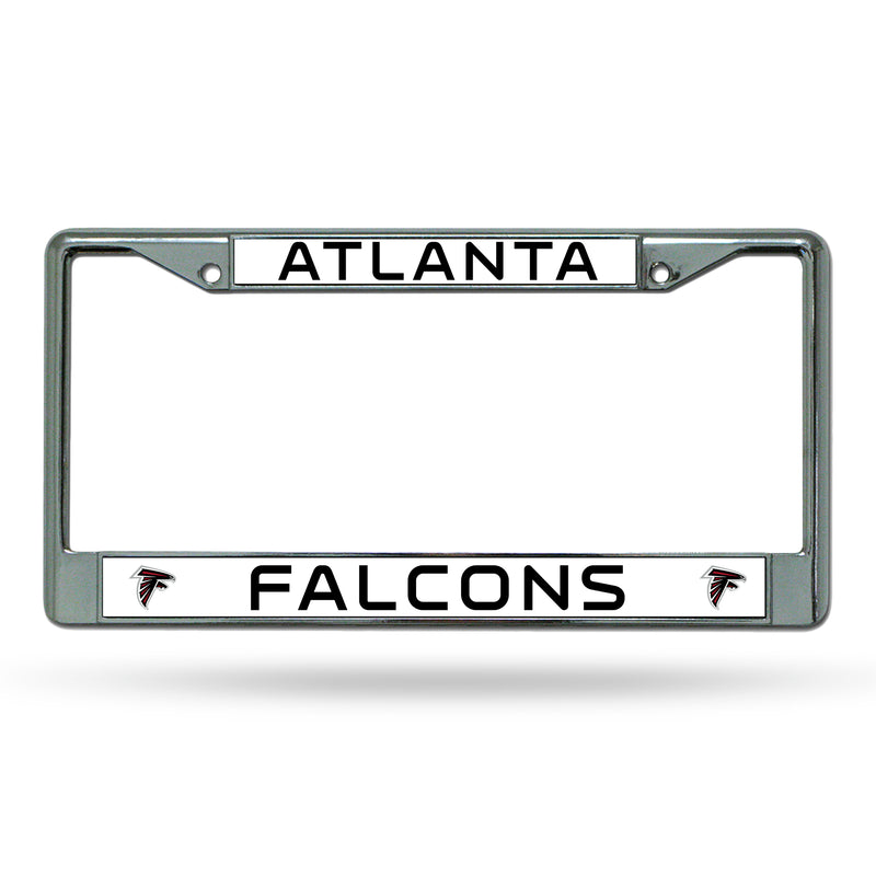 NFL Atlanta Falcons 12" x 6" Silver Chrome Car/Truck/SUV Auto Accessory By Rico Industries