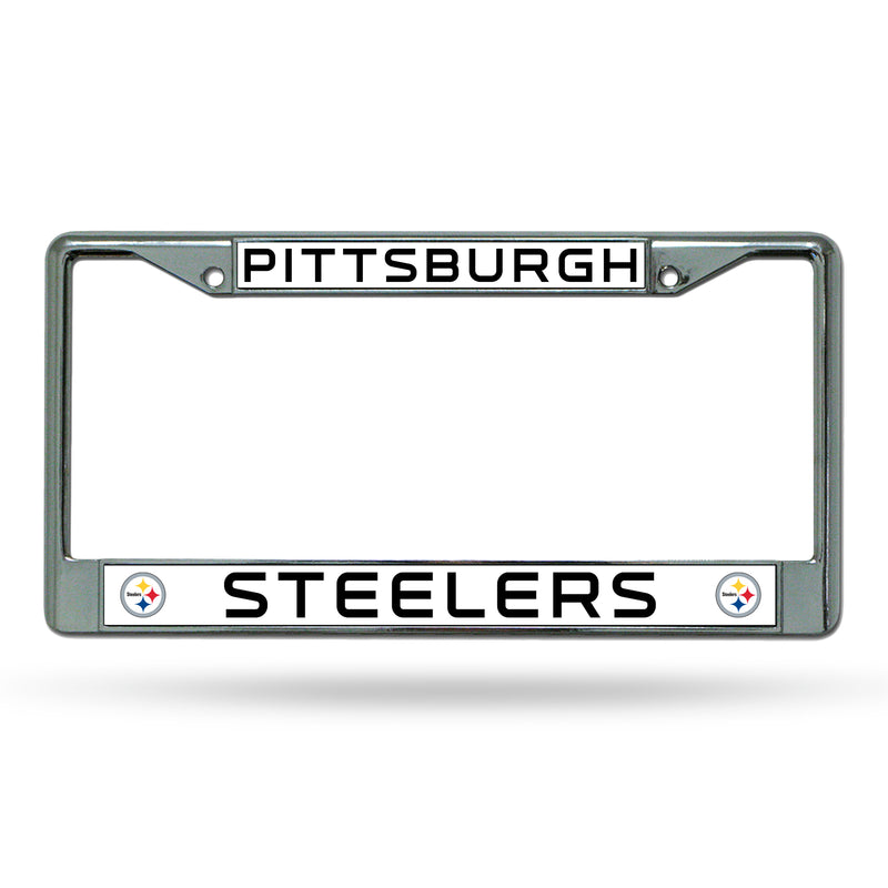 NFL Pittsburgh Steelers 12" x 6" Silver Chrome Car/Truck/SUV Auto Accessory By Rico Industries