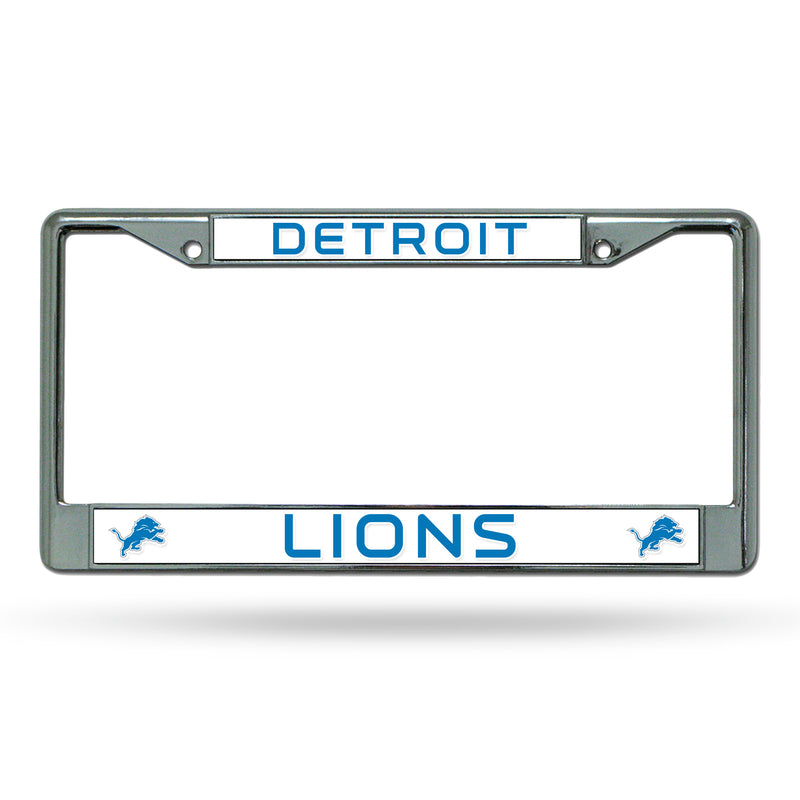 NFL Detroit Lions 12" x 6" Silver Chrome Car/Truck/SUV Auto Accessory By Rico Industries