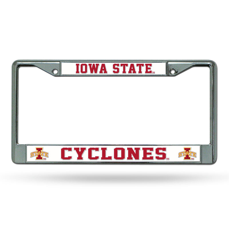 NCAA Iowas State Cyclones 12" x 6" Silver Chrome Car/Truck/SUV Auto Accessory By Rico Industries