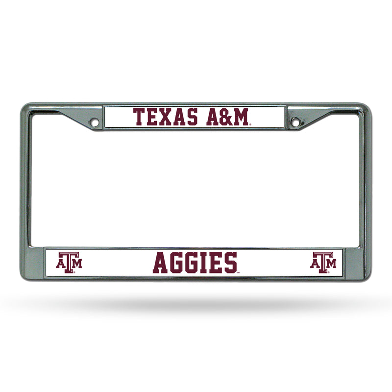 NCAA Texas A&M Aggies 12" x 6" Silver Chrome Car/Truck/SUV Auto Accessory By Rico Industries