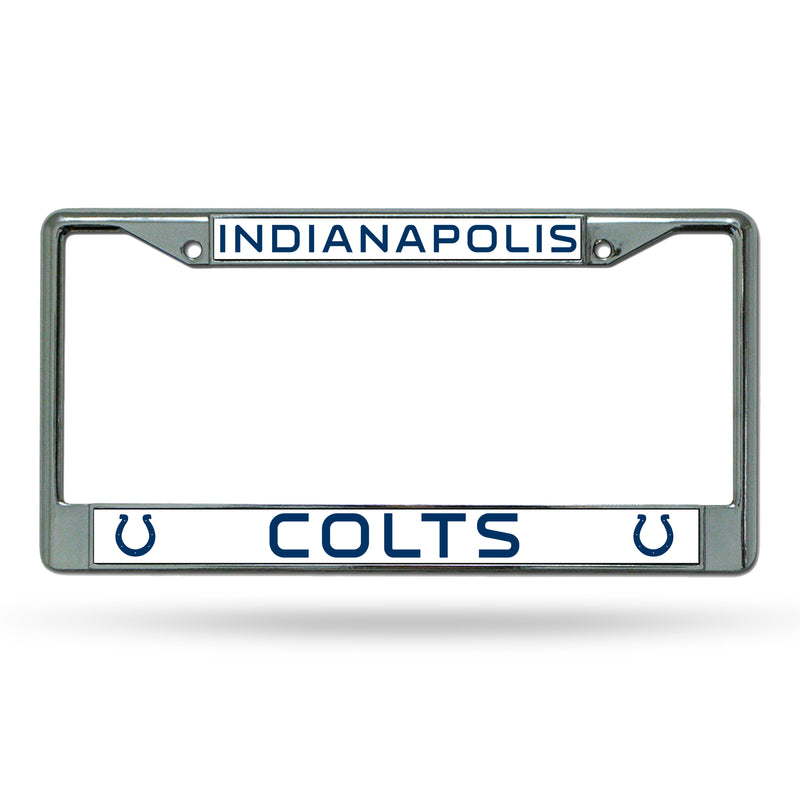 NFL Indianapolis Colts 12" x 6" Silver Chrome Car/Truck/SUV Auto Accessory By Rico Industries