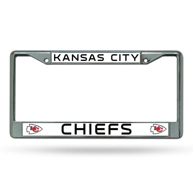 NFL Kansas City Chiefs 12" x 6" Silver Chrome Car/Truck/SUV Auto Accessory By Rico Industries