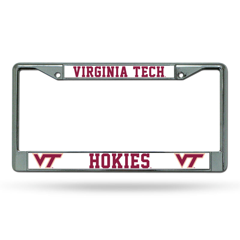 NCAA Virginia Tech Hokies 12" x 6" Silver Chrome Car/Truck/SUV Auto Accessory By Rico Industries