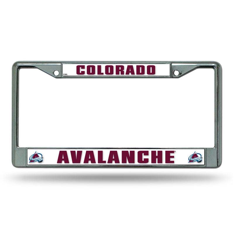 NHL Colorado Avalanche 12" x 6" Silver Chrome Car/Truck/SUV Auto Accessory By Rico Industries