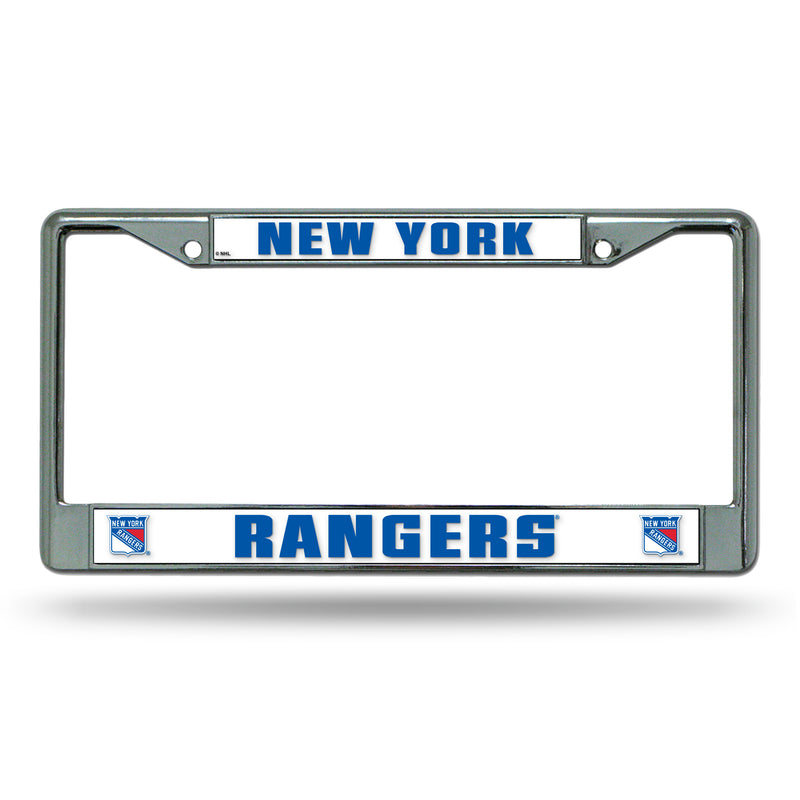 NHL New York Rangers 12" x 6" Silver Chrome Car/Truck/SUV Auto Accessory By Rico Industries