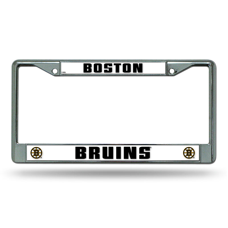 NHL Boston Bruins 12" x 6" Silver Chrome Car/Truck/SUV Auto Accessory By Rico Industries