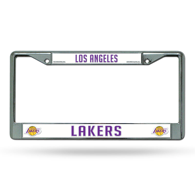 NBA Los Angeles Lakers 12" x 6" Silver Chrome Car/Truck/SUV Auto Accessory By Rico Industries
