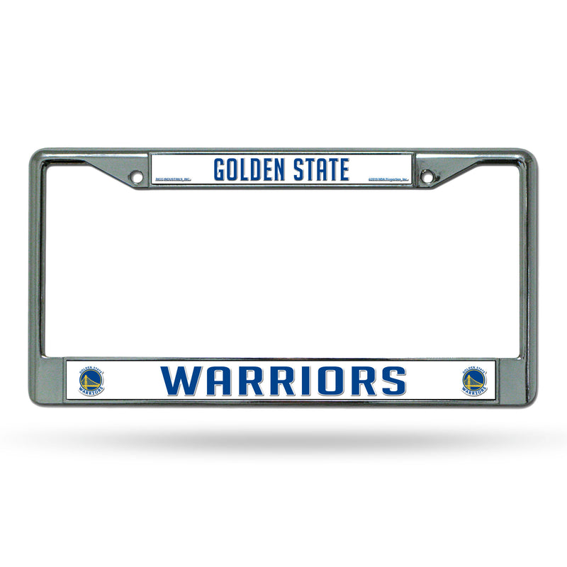 NBA Golden State Warriors 12" x 6" Silver Chrome Car/Truck/SUV Auto Accessory By Rico Industries