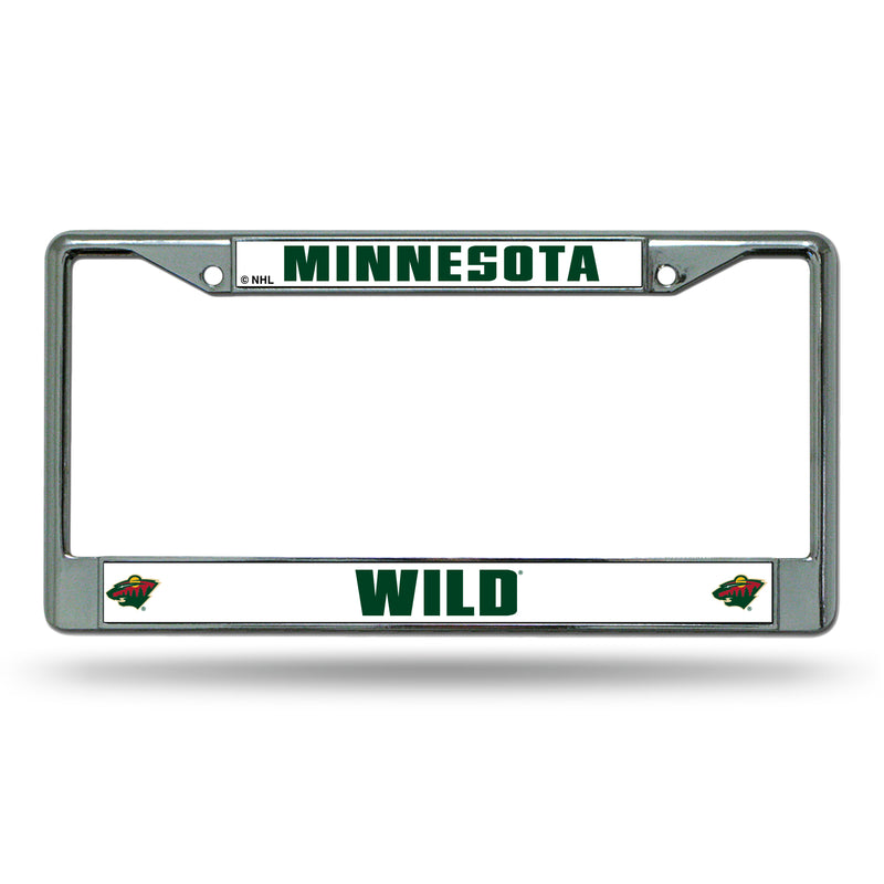 NHL Minnesota Wild 12" x 6" Silver Chrome Car/Truck/SUV Auto Accessory By Rico Industries