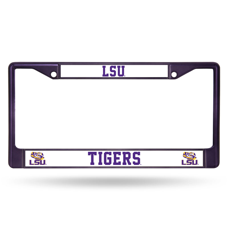 LSU Tigers Colored Chrome 12 x 6 Purple License Plate Frame