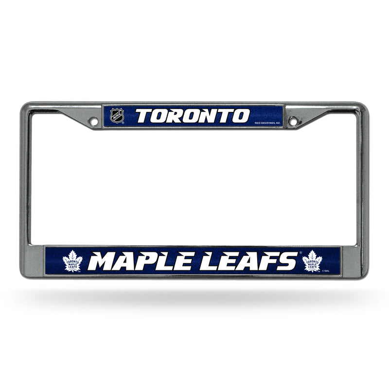 NHL Toronto Maple Leafs 12" x 6" Silver Bling Chrome Car/Truck/SUV Auto Accessory By Rico Industries