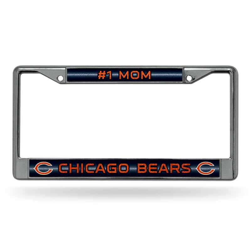 # 1 Mom Bears Glitter Chrome Frame