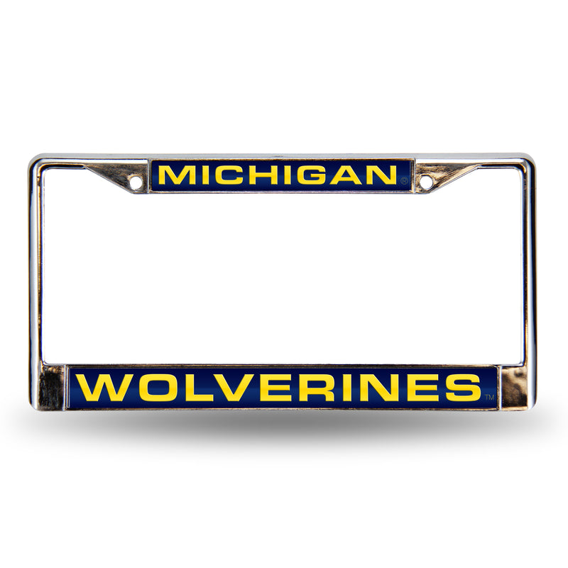 Michigan Blue Laser Chrome Frame