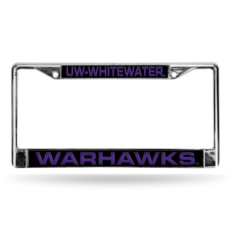 Wisconsin-Whitewater Warhawks Laser Chrome 12 x 6 License Plate Frame