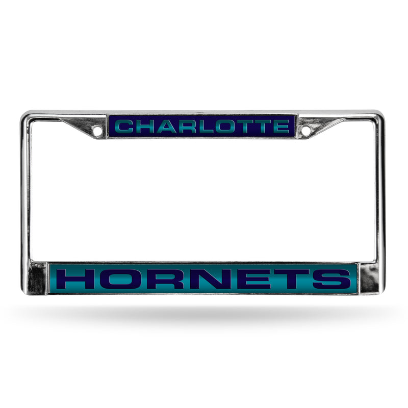 Charlotte Hornets Laser Chrome 12 x 6 License Plate Frame