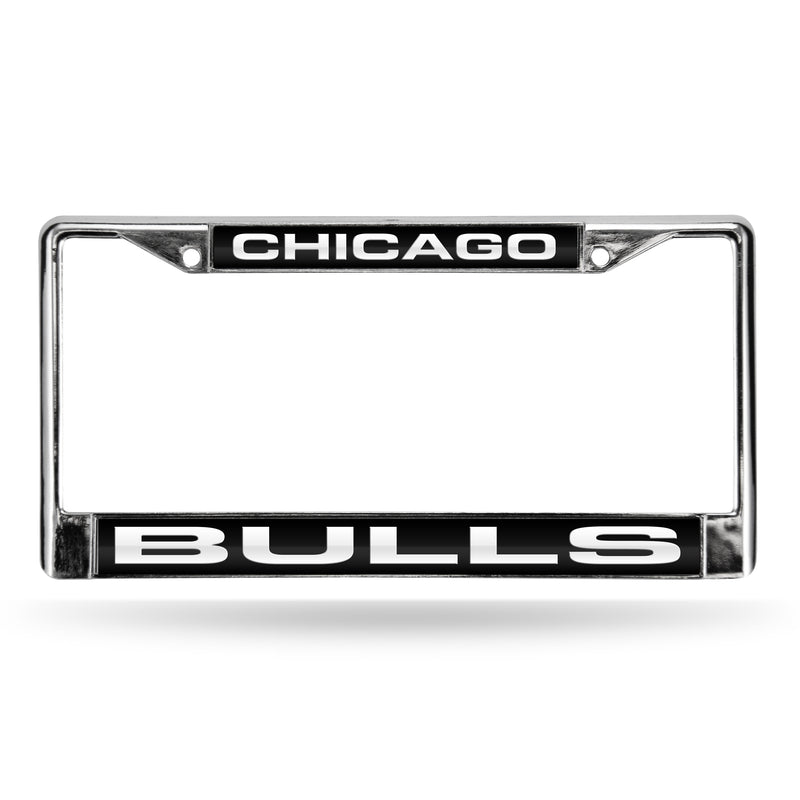 Bulls Laser Chrome Frame  - Black Background With White Letters