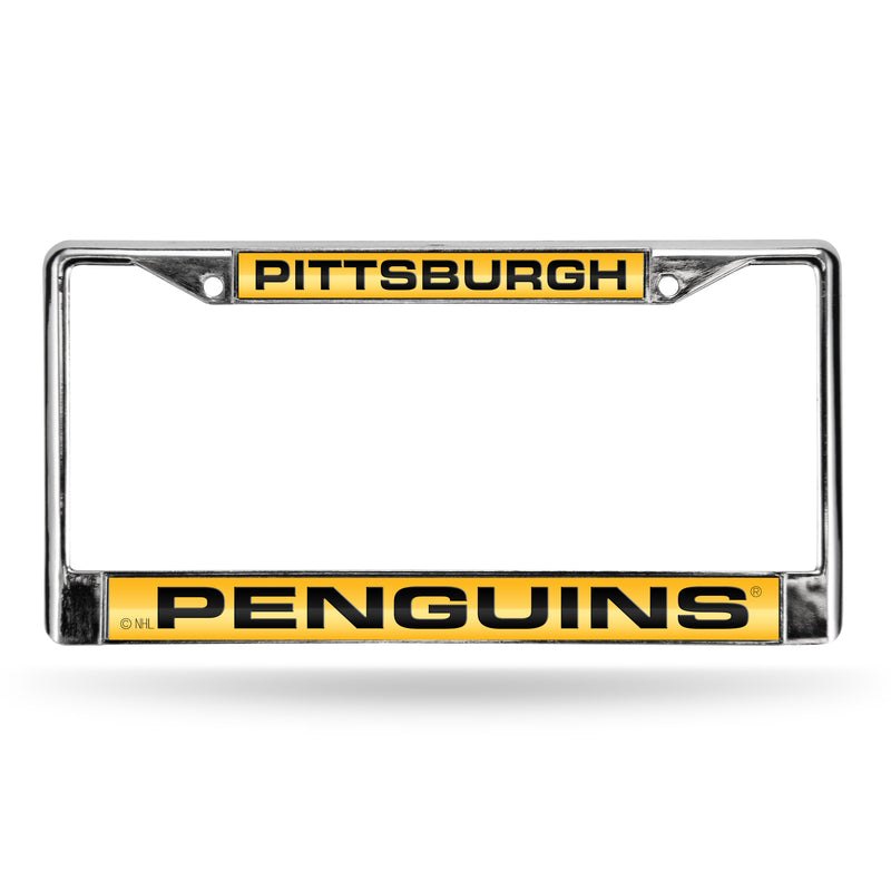 Penguins Yellowith Black Laser Chrome Frame